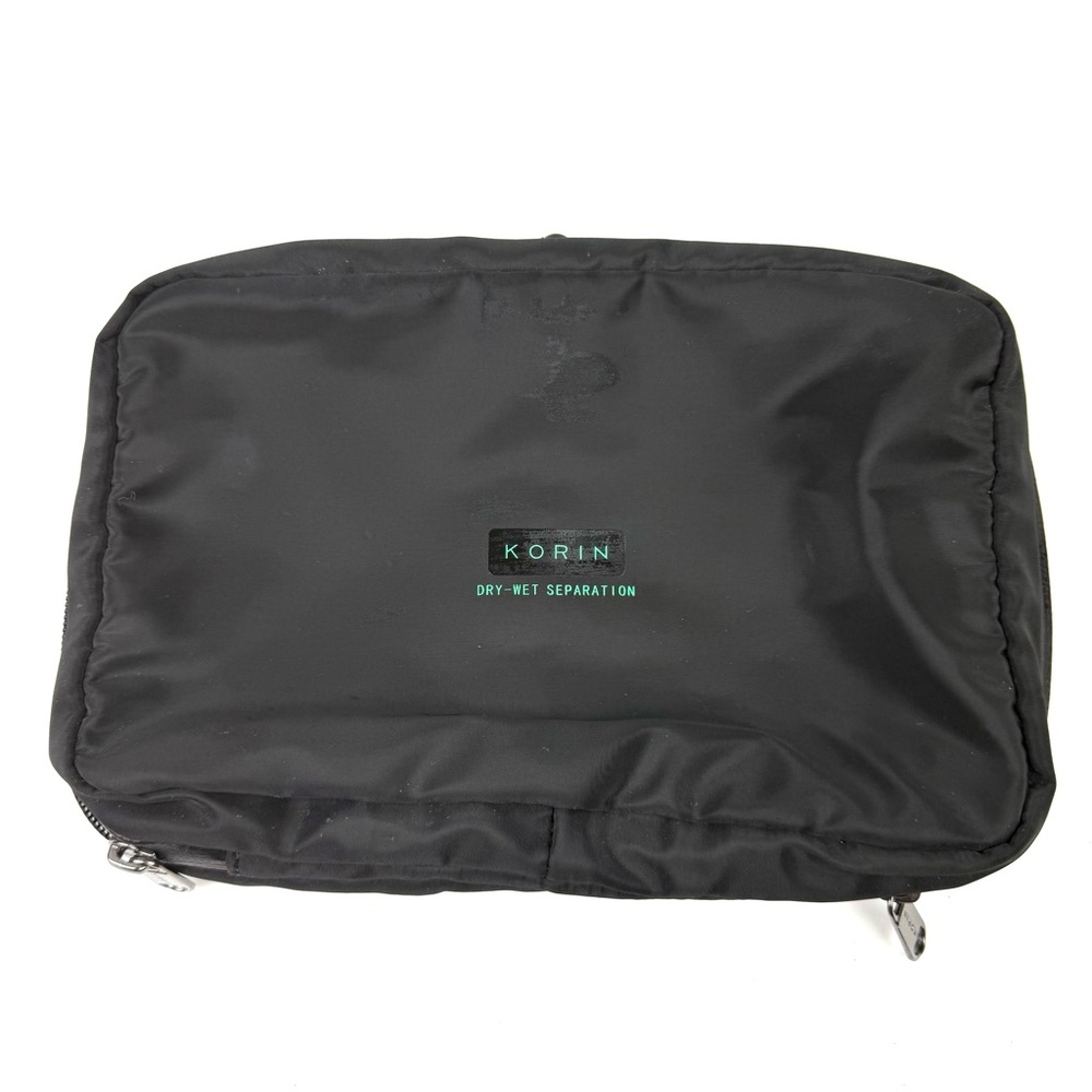 KORIN Toiletry‎ Bag Black Nylon Zip Around Travel Case Unisex
